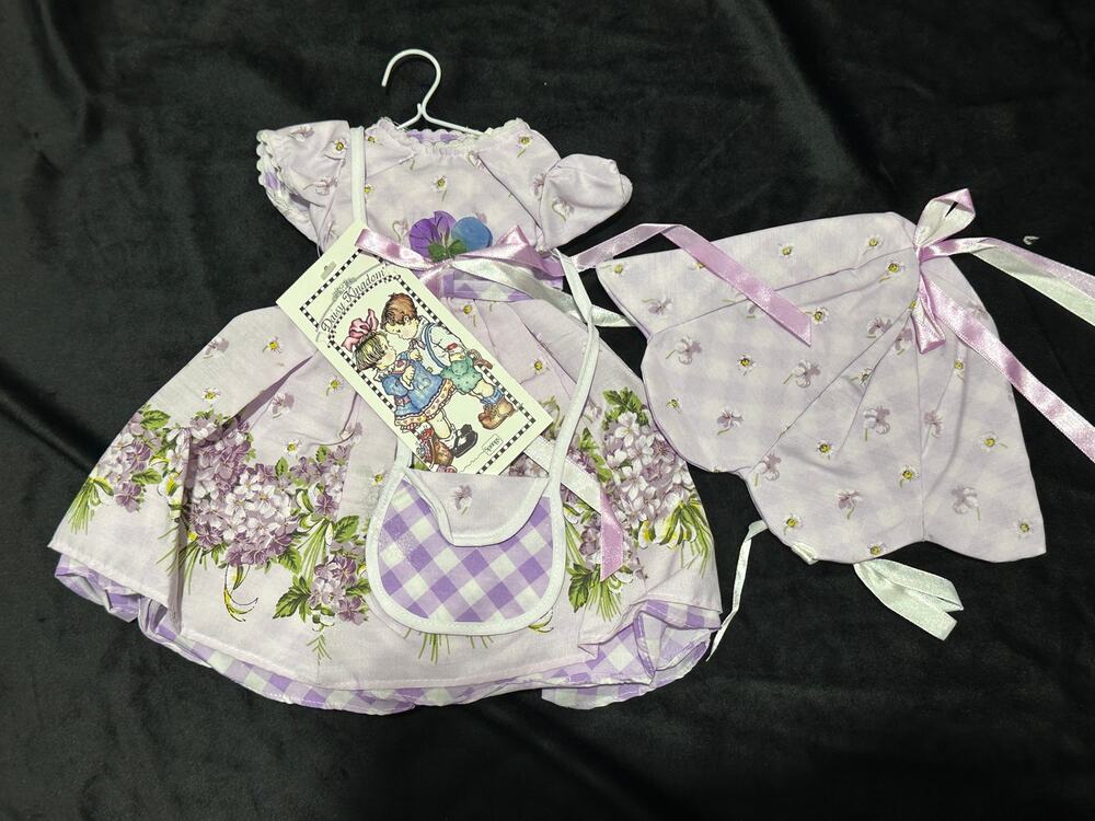 Daisy Kingdom Violets Dress Purse Hat 17-19" Doll Accessory ~ 260825-WH 1252